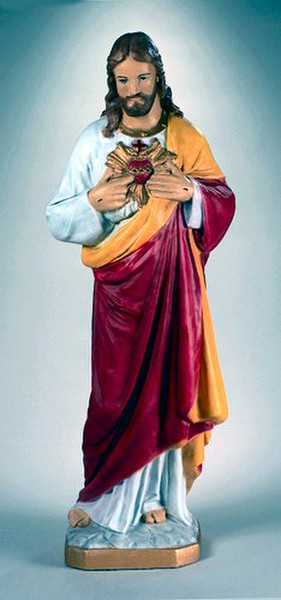 Monumental Sacred Heart Of Jesus Life-size Statue Cement